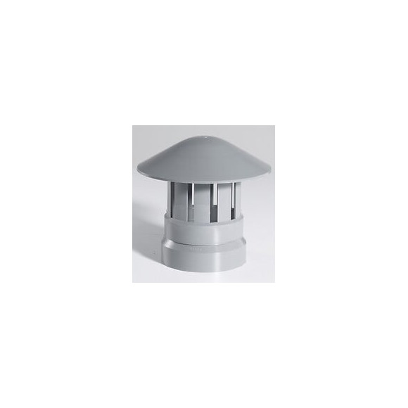 Chapeau De Ventilation Femelle Pvc Gris Girpi, Diam.100 Mm