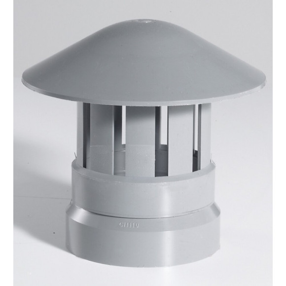 Chapeau De Ventilation Femelle Pvc Gris Girpi, Diam.100 Mm
