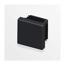 2 embouts carrés rentrants plastique noir 15.5mm