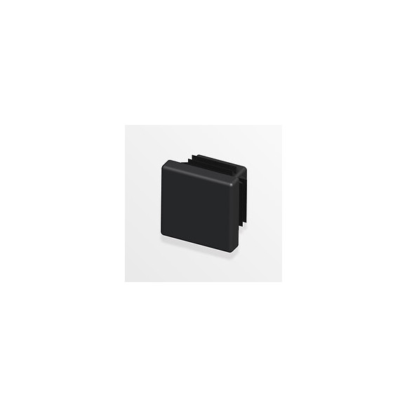 2 embouts carrés rentrants plastique noir 15.5mm