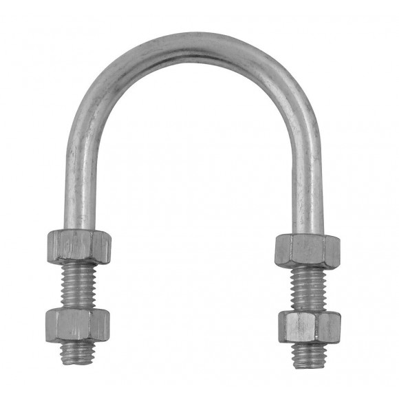 2 brides de fixation acier zingué tube 32 mm D. 8 mm