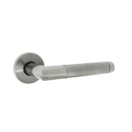 Poignée de porte SOFOC Jessica inox sur rosace à bec de cane