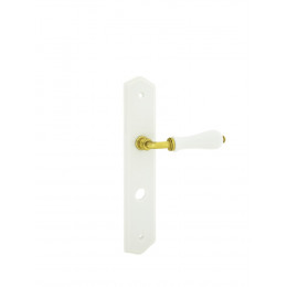 Poignée de porte 1/2 ensemble poire porcelaine sur plaque condamnation