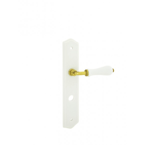 Poignée de porte 1/2 ensemble poire porcelaine sur plaque condamnation
