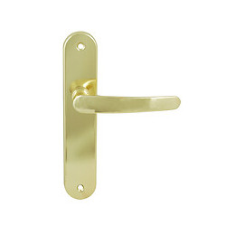 Poignée sur plaqué bec de canne entraxe 165mm Ludon laitonné