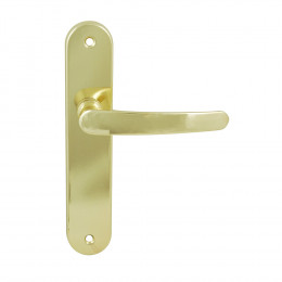 Poignée sur plaqué bec de canne entraxe 165mm Ludon laitonné