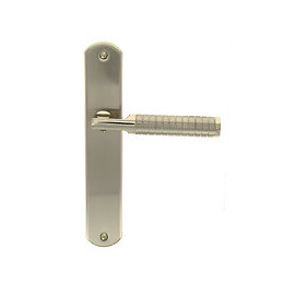 Poignée sur plaqué bec de canne Jussieu nickel brillant entraxe 195mm