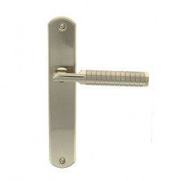 Poignée sur plaqué bec de canne Jussieu nickel brillant entraxe 195mm