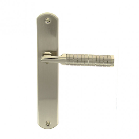 Poignée sur plaqué bec de canne Jussieu nickel brillant entraxe 195mm