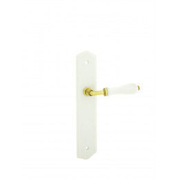 Poignée de porte 1/2 ensemble poire porcelaine blanc bec de cane