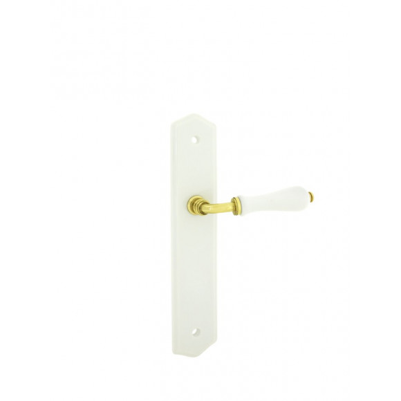 Poignée de porte 1/2 ensemble poire porcelaine blanc bec de cane
