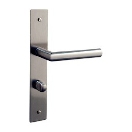 Garniture sur plaque Brunella alu nickel mat condamnation entr 195mm