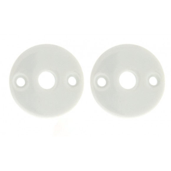 Paire de rosaces D.50 porcelaine bec de cane