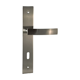 Garniture sur plaque Passy nickel mat clé entraxe 195mm