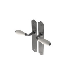 Garniture sur plaque Rustic fer patiné bec de cane entraxe 195mm