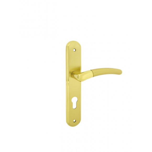 Garniture sur plaque babette laiton poli satiné cylindre Entraxe 195mm