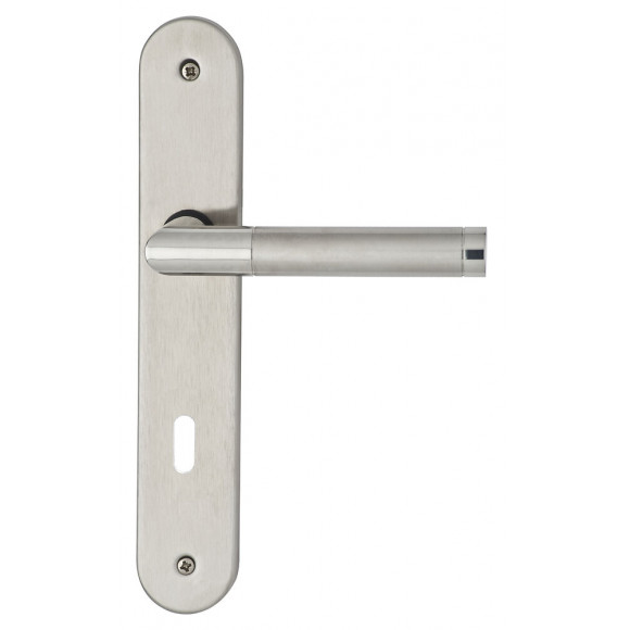 Poignée de porte SOFOC Jessica inox à trou de clé