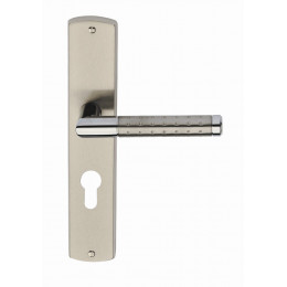 Garniture sur plaque valia laiton nickel mat cylindre entraxe 195mm