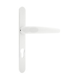 Poignée de porte Pianosa aluminium blanc cylindre entraxe 195mm