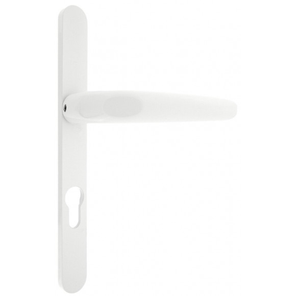 Poignée de porte Pianosa aluminium blanc cylindre entraxe 195mm