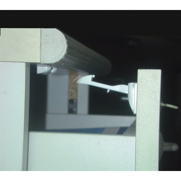 Bloque meuble à ressort plastique blanc longueur 65mm