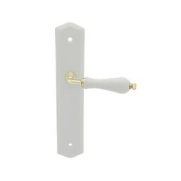 Poignée sur plaqué bec de canne Polon porcelaine doré entraxe 195mm