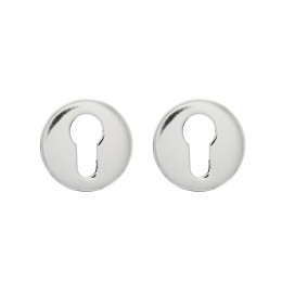 2 rosaces avec trou de cylindre en acier chromé