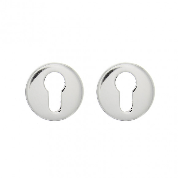 2 rosaces avec trou de cylindre en acier chromé