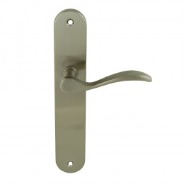 Poignée sur plaqué bec de canne Botzaris nickelé mat entraxe 195mm