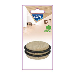 Butée Sol Hêtre Bois Brut D.62x36mm