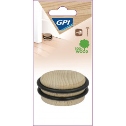 Butée Sol Hêtre Bois Brut D.62x36mm