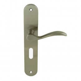 Poignée sur plaqué clé Botzaris zamak nick mat entraxe 195mm