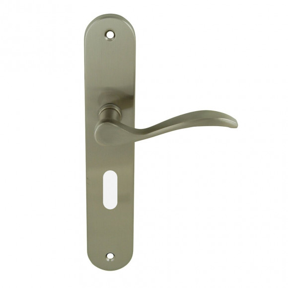 Poignée sur plaqué clé Botzaris zamak nick mat entraxe 195mm