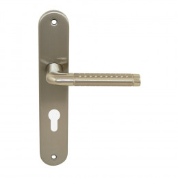 Poignée sur plaqué cylindre Tolbiac nickel mat entraxe 195mm