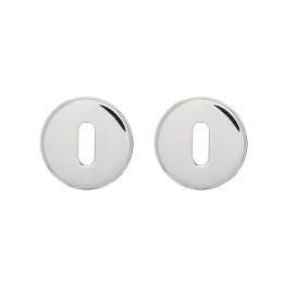 2 rosaces à trou de clé en acier chromé
