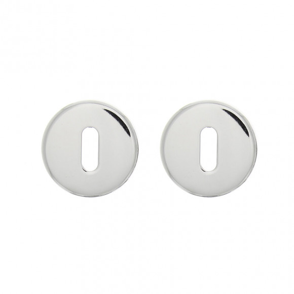 2 rosaces à trou de clé en acier chromé