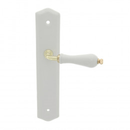 Poignée sur plaqué bec de canne Polon porcelaine doré entraxe 195mm