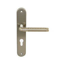 Poignée sur plaqué cylindre Tolbiac nickel mat entraxe 195mm