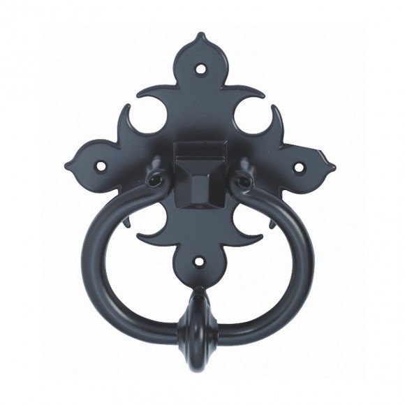 Heurtoir contemporain en zamak laqué noir