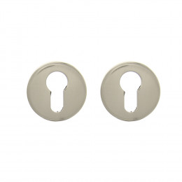 2 rosaces avec trou de cylindre en acier nickel mat
