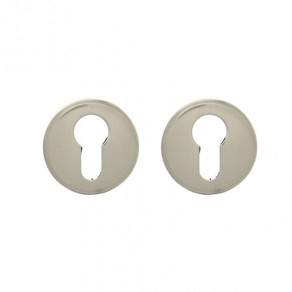 2 rosaces avec trou de cylindre en acier nickel mat