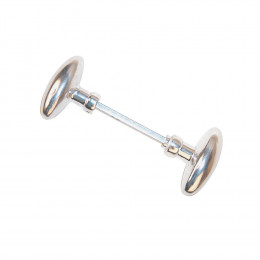 Paire de boutons ovales C6 en aluminium naturel