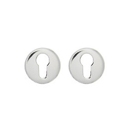 2 rosaces avec trou de cylindre en acier chromé