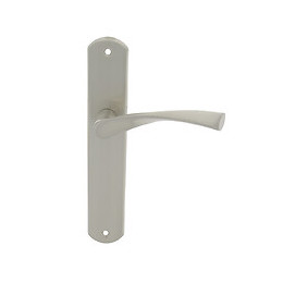 Poignée sur plaqué bec de canne Balard nickel mat entraxe 195mm