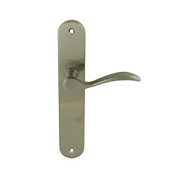 Poignée sur plaqué bec de canne Botzaris nickelé mat entraxe 195mm