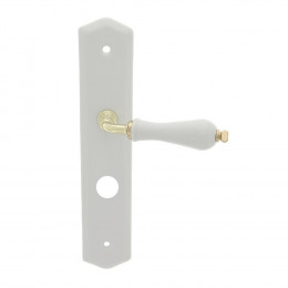 Poignée sur plaqué condamnation Polon porcelaine doré entraxe 195mm