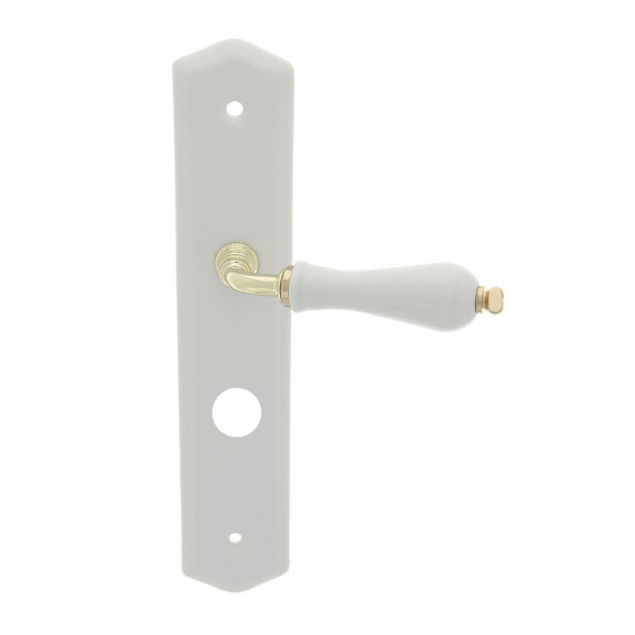 Poignée sur plaqué condamnation Polon porcelaine doré entraxe 195mm