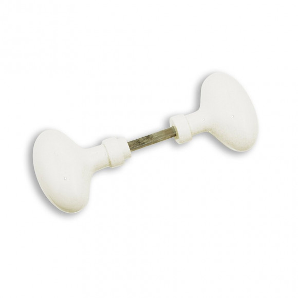 2 boutons ovales avec et sans portée en aluminium blanc