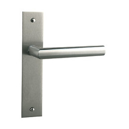 Poignée de porte Brunella métal nickel mat bec de cane entraxe 165mm