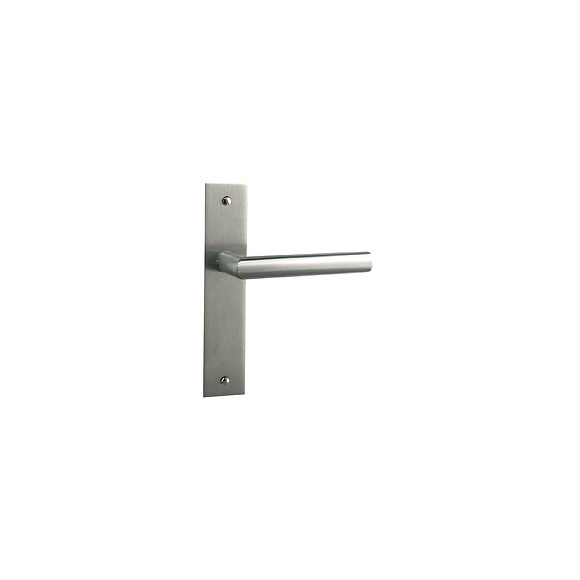 Poignée de porte Brunella métal nickel mat bec de cane entraxe 165mm